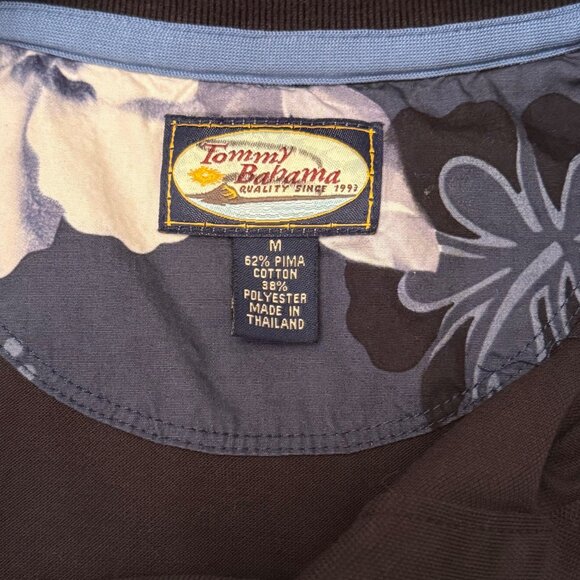 Tommy Bahama Mens Size M Shirt Black Embroidered Logo Short Sleeve Relax Fit - Picture 3 of 10